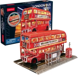 3D puzzle CubicFun London bus with LED lighting – 72 pieces