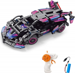 Pink RC Car Building Kit with Remote Control 19 cm – 323 pieces