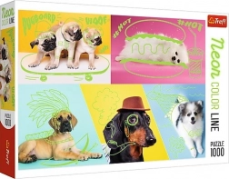 Puzzle 1000 pezzi Linea Colore Neon - Cani Pazzi