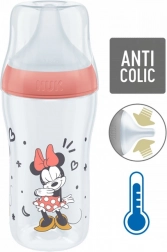 Dětská láhev NUK Perfect Match MICKEY s kontrolou teploty 260 ml červená