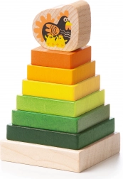 Wooden colorful pyramid with a little hen CUBIKA – 8 pieces