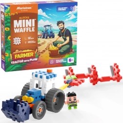MINI WAFFLE FARMER Construction Set – Tractor with Plow, 50 pieces