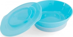Twistshake miska modrá s viečkom a protišmykom