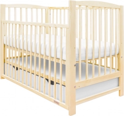 New Baby Lilly Baby Cot with Drop-Side and Drawer – Natural