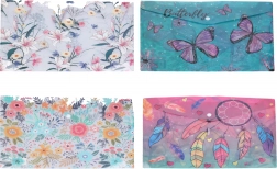 Kunststoff-Dokumentenmappe mit Druckknopf 35 × 25 cm – Motivmix