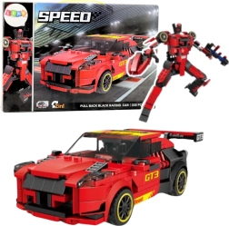2-in-1 Building Kit GT3 Car and Robot, 335 pieces, red