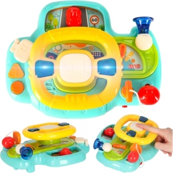 Volante interattivo per bambini con musica e suoni, blu
