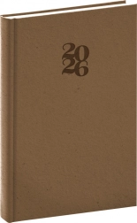 Diario quotidiano NOTIQUE Essenza 2026, colore nocciola, 15 x 21 cm