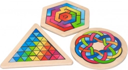 puzzle mosaïque en bois cercle 16 pièces goki