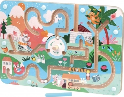 Vilac magnetic maze with illustrations by Michelle Carlslund