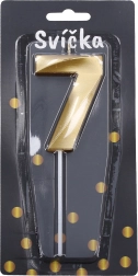 Párty svíčka číslo 7 zlatá