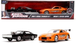 modelli di auto in metallo fast & furious twin pack toyota supra e dodge charger 1:32