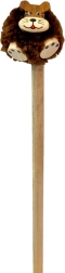 Wooden pencil with a little lion and a fluffy mane