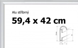 Cadre en aluminium pour puzzles et affiches A2 59,4 × 42 cm – argenté