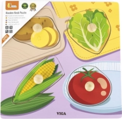 Viga wooden puzzle with knobs vegetables