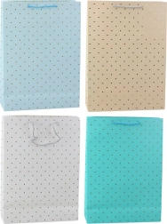 Darilna vrečka z zlatimi pikami