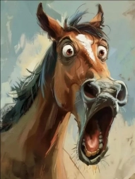 Diamond Painting Surprised Horse 30 × 40 cm