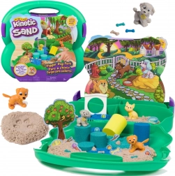 Kinetic Sand Diggin’ Dog Park portable set with sand and puppies