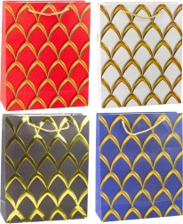 Darilna vrečka z zlatimi okrasnimi motivi 32 × 26 × 12 cm