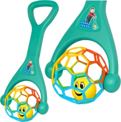 Potisna igrača z elastično žogo in ropotajočo kroglico