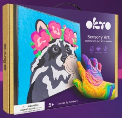 Kreativt lærredsmalersæt med vaskebjørn 29 × 29 cm