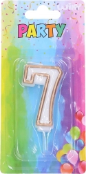Candela per festa numero 7 – oro