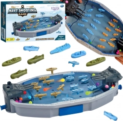WOOPIE Naval Battle 3D – tabletop skill game with a marble launcher