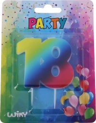 Narozeninová svíčka číslo 18 duhová