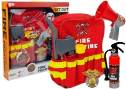 Firefighter Backpack with Accessories - Red