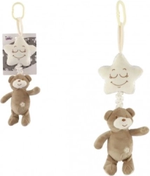 Plush Teddy Bear with Star – Hanging Wind-up Music Box for Crib and Stroller, 36 cm