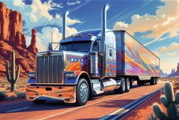 Truck on the Road Puzzle 160 Pieces