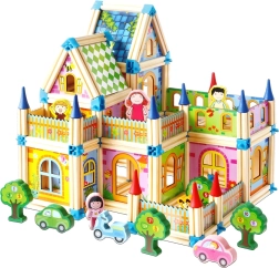 Jeu de construction en bois château coloré 2Kids Toys