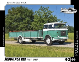 Retro autók puzzle Škoda 706 RTD – teherautó, 40 darab