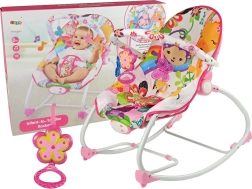 2-in-1 Cradle and Rocker, Pink Flower, with Melodies and Vibrations