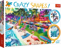 Puzzle TREFL Crazy Shapes – Plaža Miami, 600 dijelova