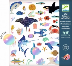 Djeco metalliske klistermærker – ocean, 160 stk.