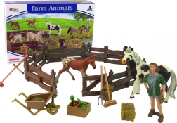 Wooden Construction Set Farm with Horses