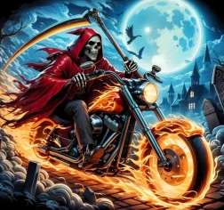 Diamond Painting Biker Skeleton 30x40cm