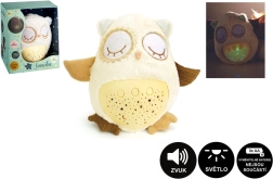 Pluche knuffel-uil met projector en slaapliedjes