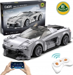 CaDA RC Building Set Sports Car LOTUS Evija, Gray, 308 Pieces, Dual Mode