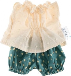 Sada oblečkov pre bábiku 38 cm – krémové bodky