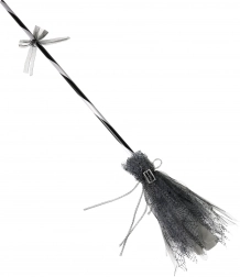 Witch's broom 105 cm black‑gray