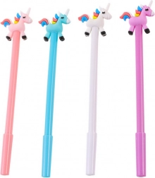 kugličasta olovka s jednorogom, crna patrone 0,5 mm – miks boja