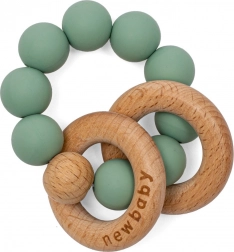 Grizalo s kroglicami silikonsko zeleno New Baby