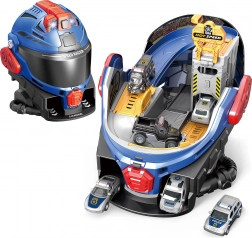 Polizeistation mit Helm und Effekten