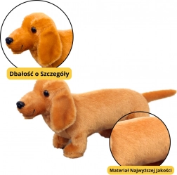 Plush Toy Dog Dachshund Light Brown 25 cm