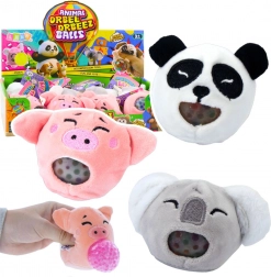Plišana stiskalica s gel kuglicama – koala, panda, praščić 6 cm