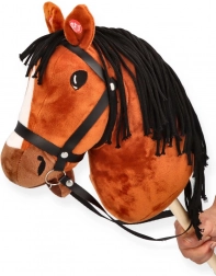 Hobby horse brown on a stick for children