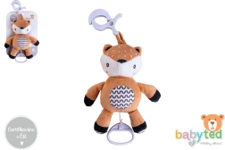 Cerbiatto di peluche a carica con melodia e clip per passeggino e lettino 30 cm