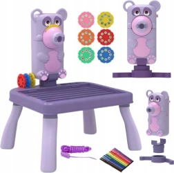 Dětský projektor na kreslení se stolkem medvídek